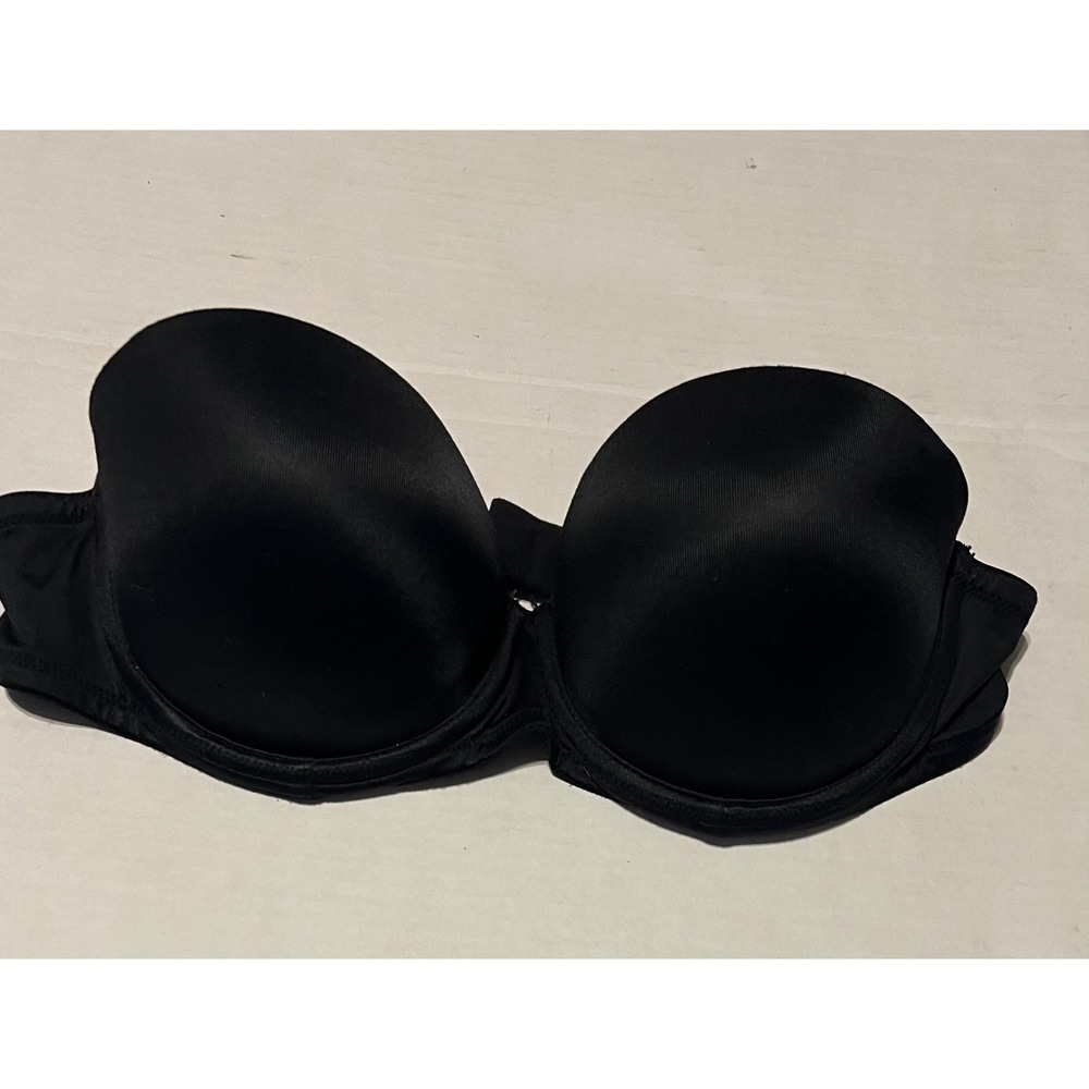 Victoria's Secret PINK Black Strapless Push Up Bra Padded Underwire Size 32C